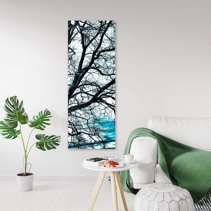 Feeby Leinwand Bilder - Natur - Wald - 50x150 cm- Deko Wohnzimmer - Wandbilder Schlafzimmer - Deko A
