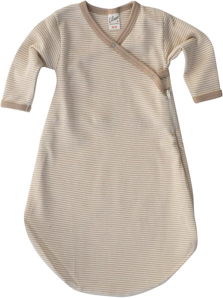 Lilano, Wickelsack Ringel, 70% Wolle (kbT), 30% Seide, 210 gr./m² 86-92 Sand / Natur, 86-92 Sand / N