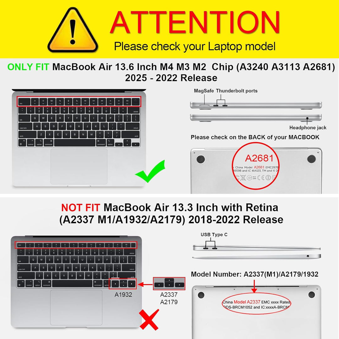 Fintie Hülle Kompatibel mit MacBook Air M2 13.6 Zoll (2022 Freisetzung) A2681, Ganzkörper-Rugged Hyb