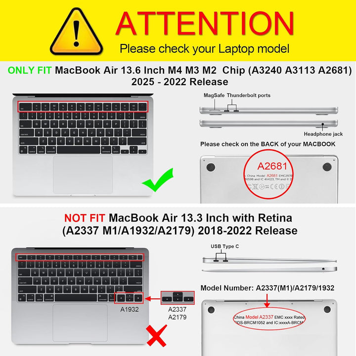 Fintie Hülle Kompatibel mit MacBook Air M2 13.6 Zoll (2022 Freisetzung) A2681, Ganzkörper-Rugged Hyb
