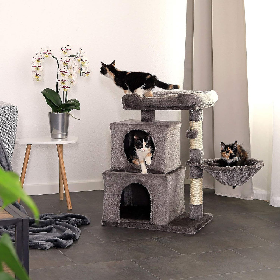 lionto Kratzbaum Kletterbaum Katzenkratzbaum Katzenbaum Höhe 70 cm, dunkelgrau, dunkelgrau