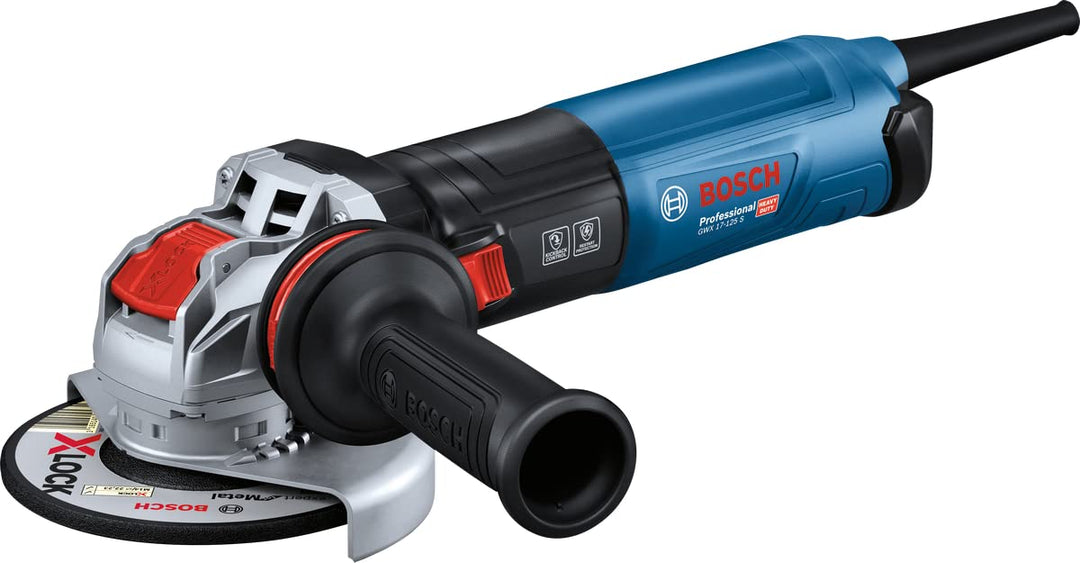 Bosch Professional Winkelschleifer GWX 17-125 S (1.700 Watt, Zusatzhandgriff, Schutzhaube, anklippba