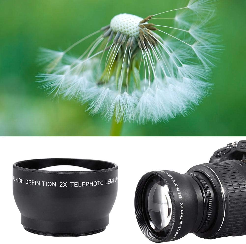 Konverter-Teleobjektiv, 52 mm 2-fache Vergrösserung HD-Tele-Camcorder-Objektive Passt auf jedes Obje