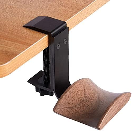 Kopfhörer Ständer mit 6cm Breiter Kopfstütze aus Nussbaum,Headset Halterung Verstellbar Clip Headpho