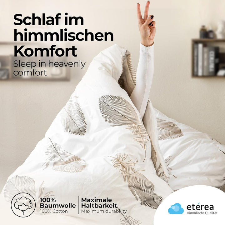 etérea Renforcé Bettwäsche 155x220 cm + 80x80 cm Federn Weiss Bettbezug Set 155x220 cm + 80x80 cm We