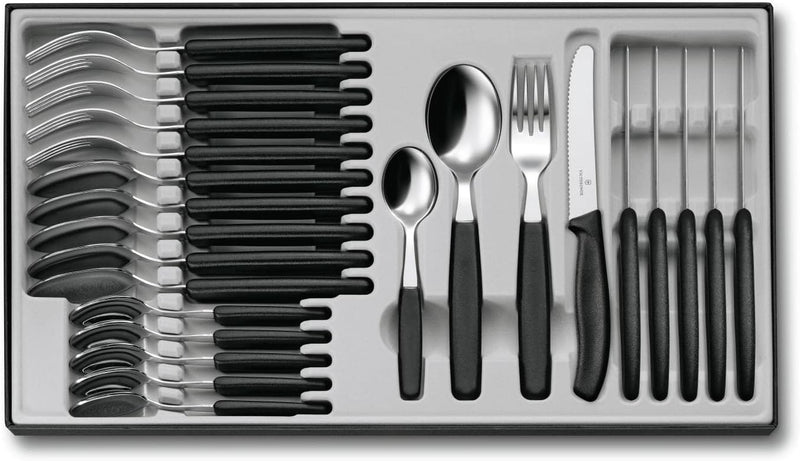 Swiss Classic Tafelbesteck mit Tomatenmesser, 24-teilig, schwarz Single, Single
