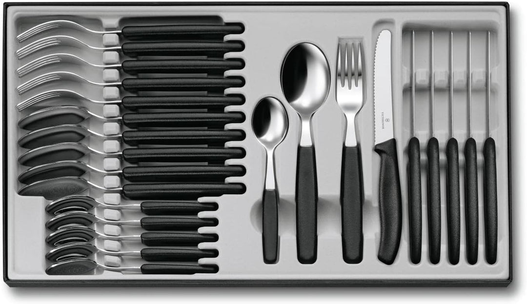 Swiss Classic Tafelbesteck mit Tomatenmesser, 24-teilig, schwarz Single, Single