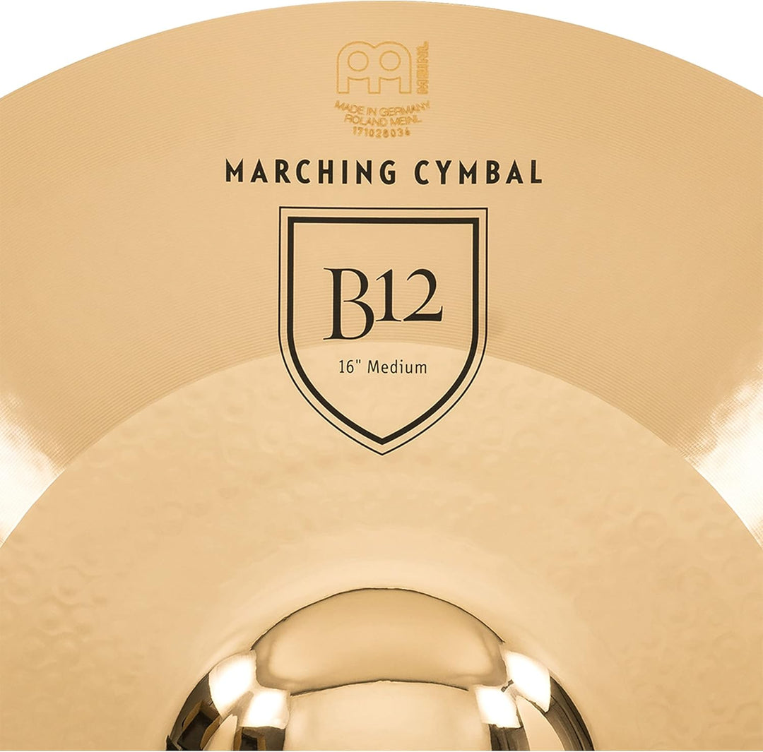 Meinl Cymbals MA-B12-16M Marschbecken Paar Medium B12 Bronze 40,6 cm (16 Zoll) inkl. BR5 Marschbecke