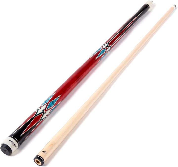 Riley American Pool Queue, 147 cm, 13 mm Spitze, komplett mit Hartschalenkoffer Rot Mit Koffer, Rot