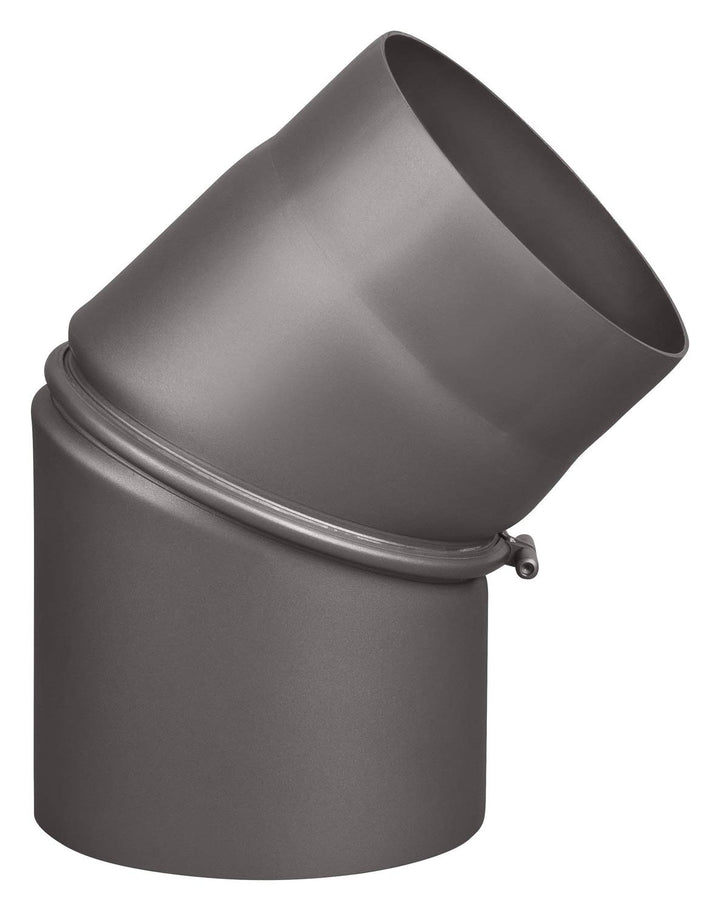Rauchrohr Ø150mm Bogen 0-45° verstellbar mit Tür gussgrau Ofenrohr Kaminrohr Bogen 0-45° Gussgrau, B