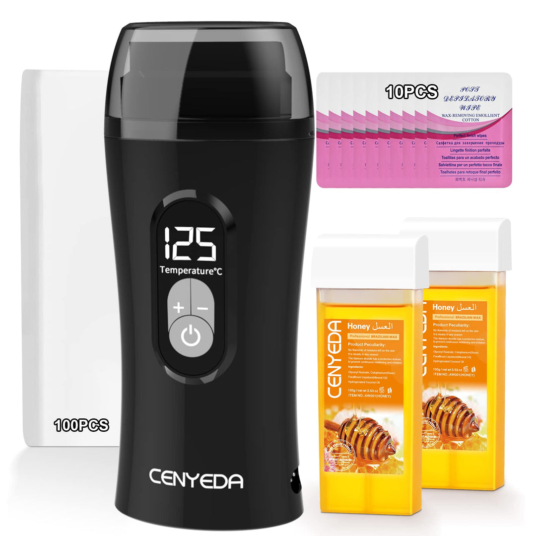 Digitales Roll on Wax Kit, Waxing Set Wax Roller für Warmwachs Haarentfernung, Konstante Temperatur