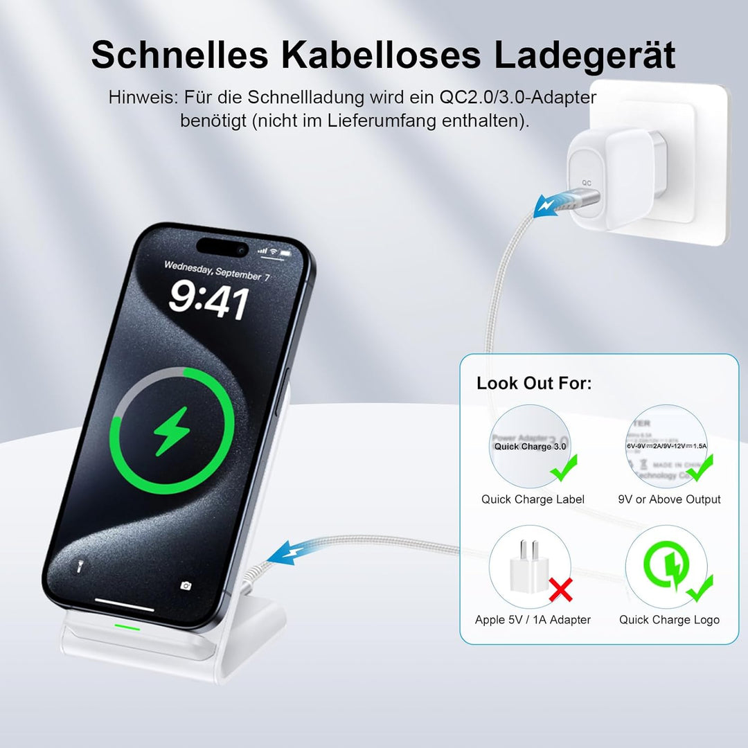 15W Fast Wireless Charger Stand Induktive Ladestation für Google Pixel 10 Pro XL 9 9a 8 7, Kabellose