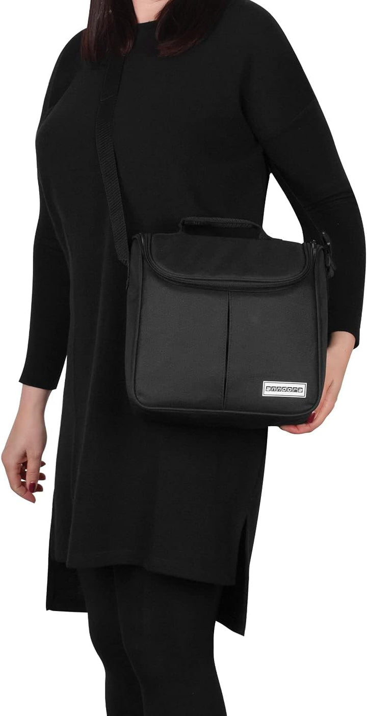 anndora Mini Kühltasche 4 Liter Vespertasche lunchbag - Farbwahl Schwarz, Schwarz
