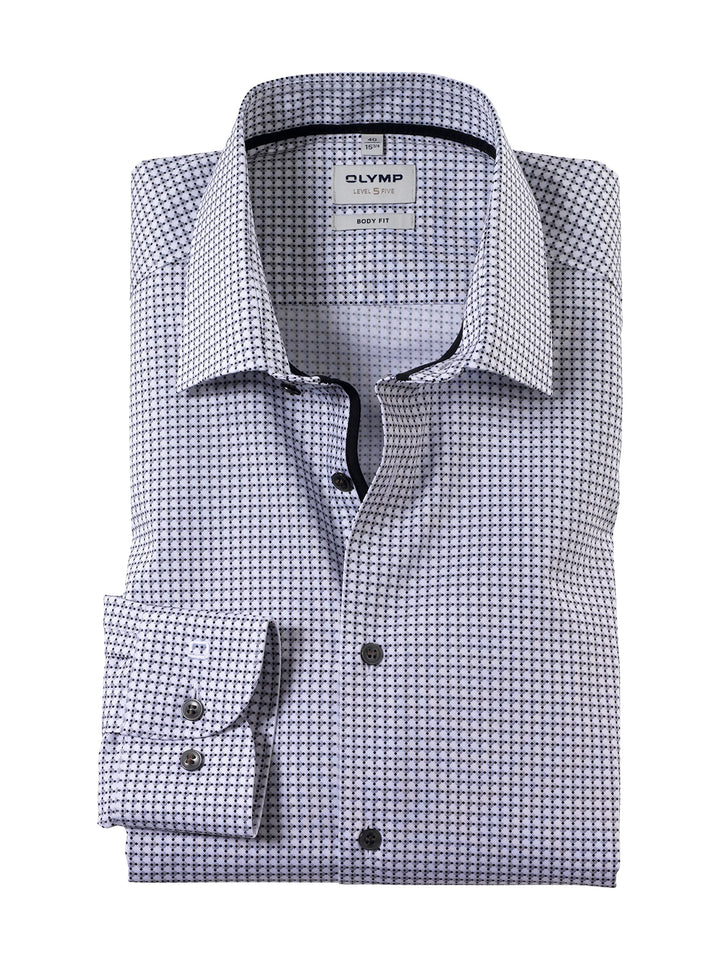 OLYMP Herren Businesshemd Langarm Level Five,Body fit,New York Kent-2 38 Schwarz 68, 38 Schwarz 68