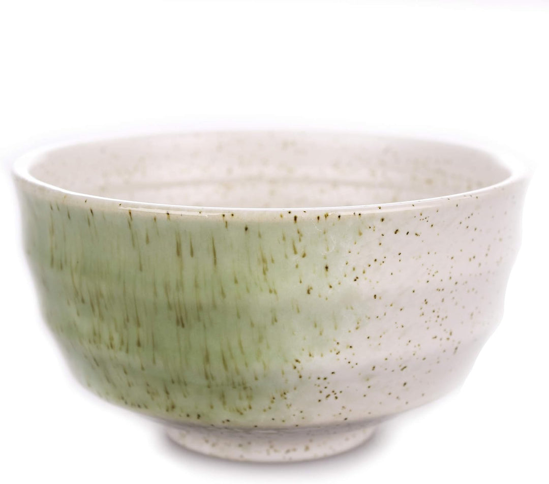 Goodwei Matcha Set mit Matcha Besen, Matcha Schale und Besenhalter aus Keramik | Geschenkset (Shiro)