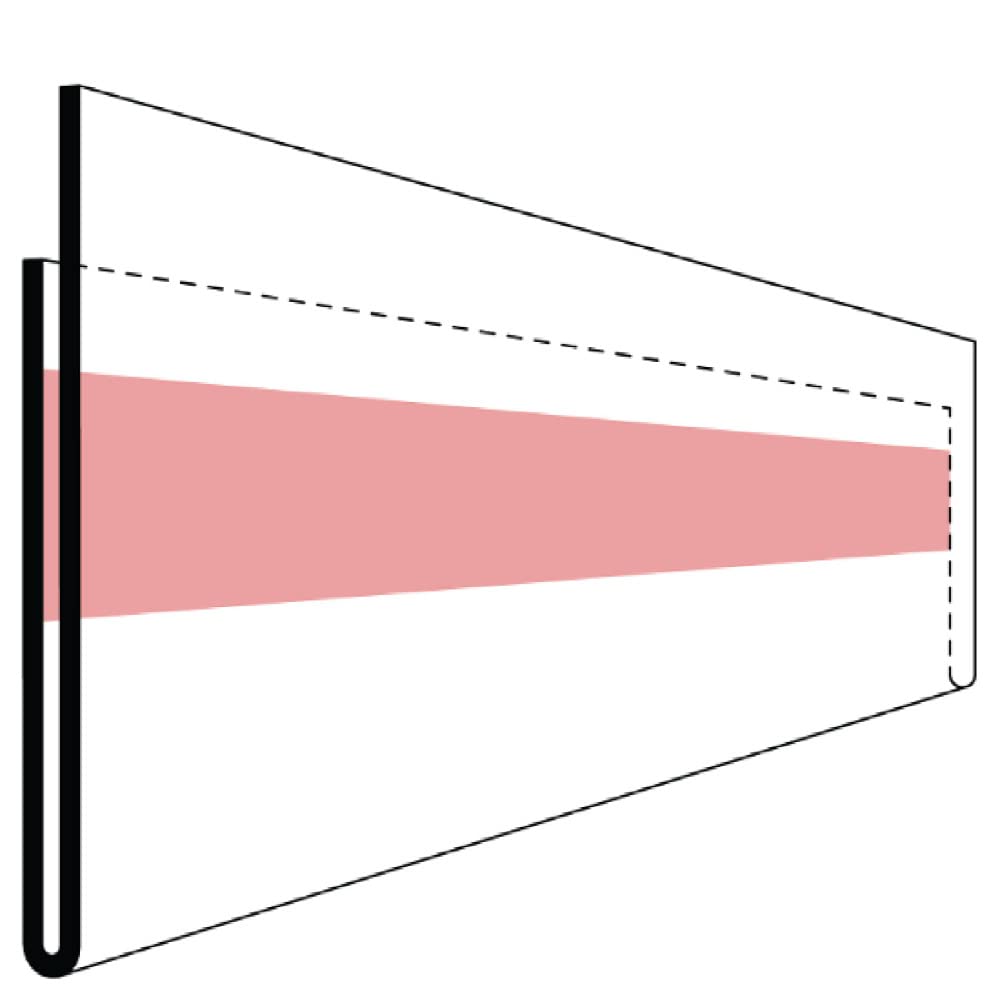 Krog Etikettenhalter selbstklebend mit verkürzter Rückseite, 210 x 60 mm, 50 Stück Klar