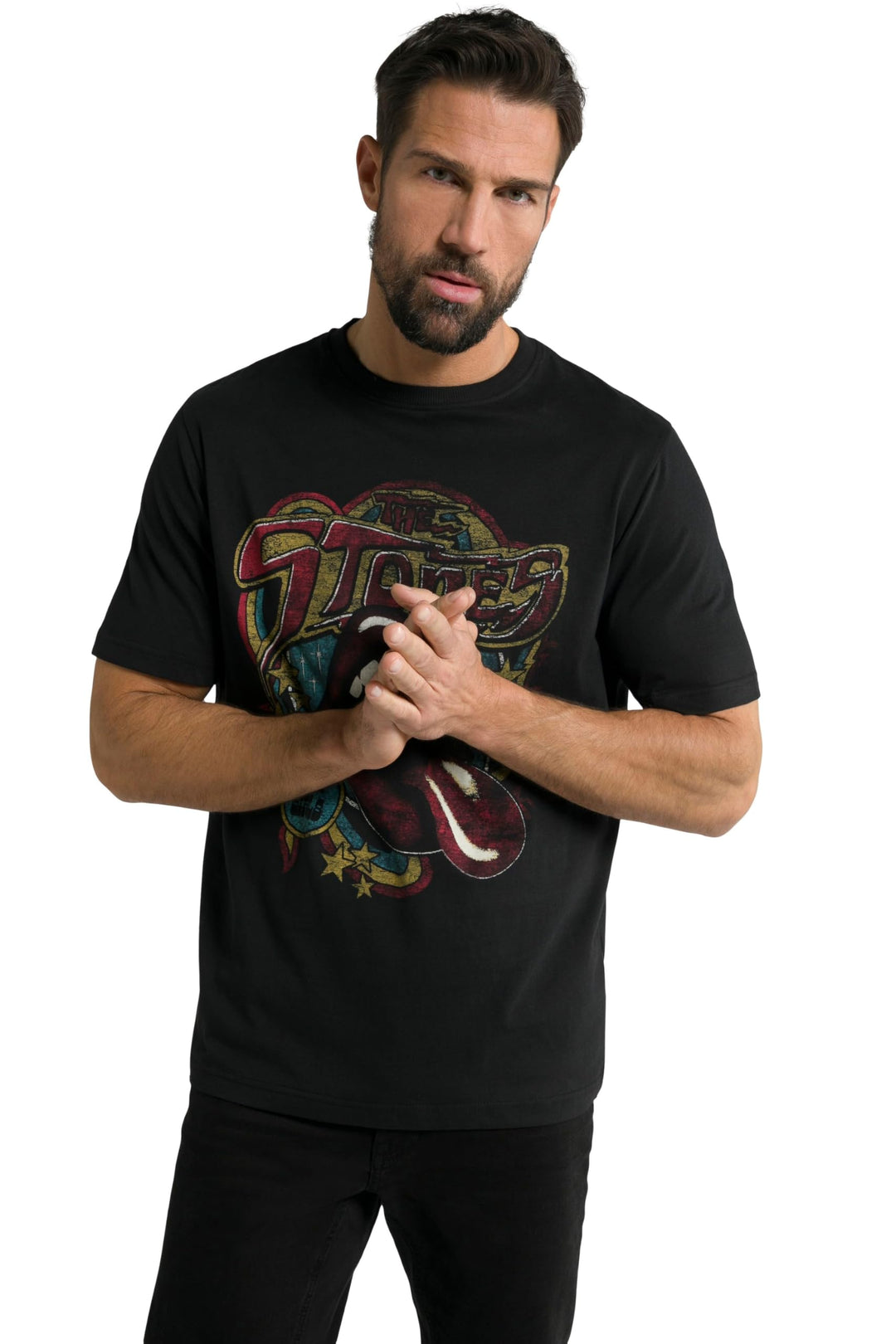 JP 1880 Herren grosse Grössen Übergrössen Menswear L-8XL T-Shirt, Bandshirt, Rolling Stones, Halbarm