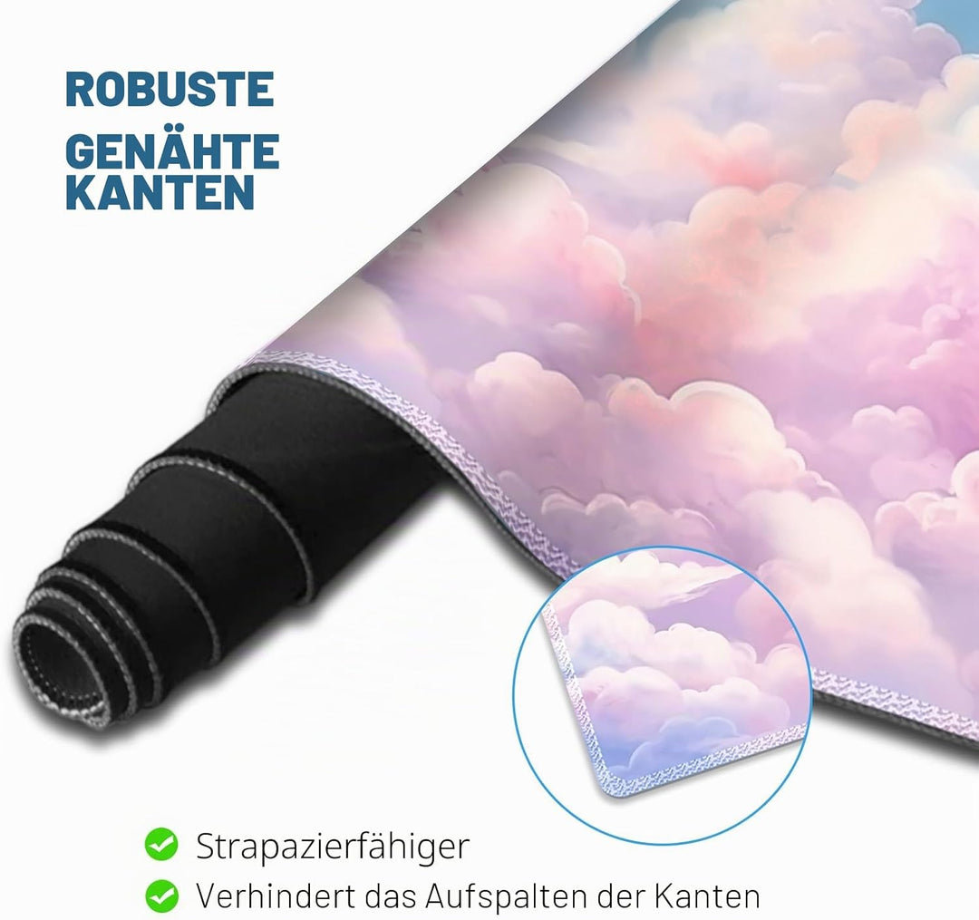 ToLuLu Grosses Mauspad-Set, Handgelenkauflage, Schreibtischunterlage für Tastatur und Maus, 4 Stück,