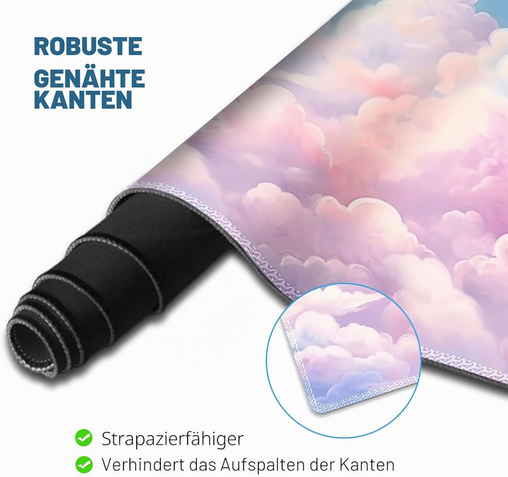 ToLuLu Grosses Mauspad-Set, Handgelenkauflage, Schreibtischunterlage für Tastatur und Maus, 4 Stück,