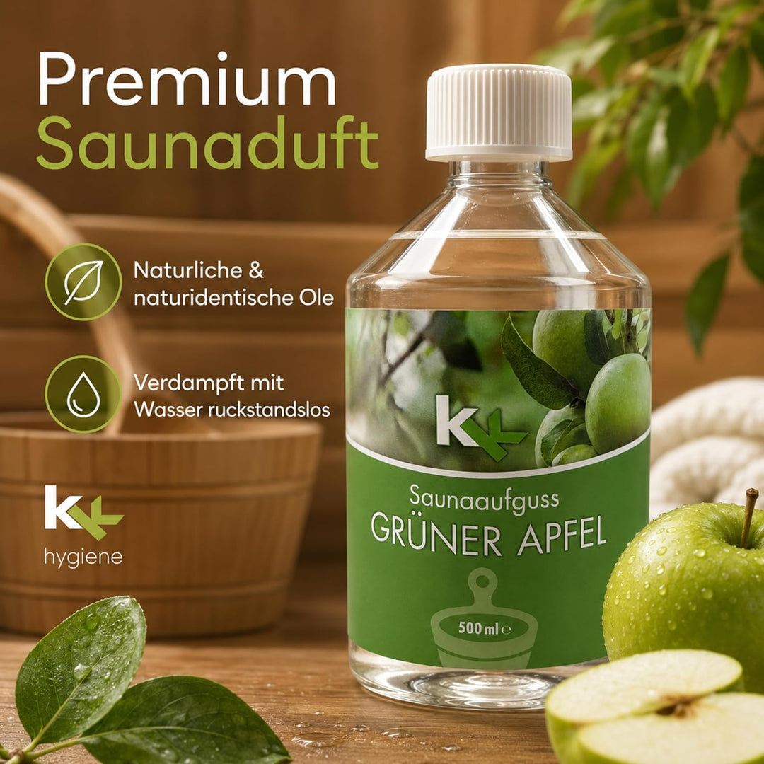 KK Sauna Aufguss Konzentrate PREMIUM | 500 ml Flasche | Made in Germany | Wellness für Zuhause | Grü