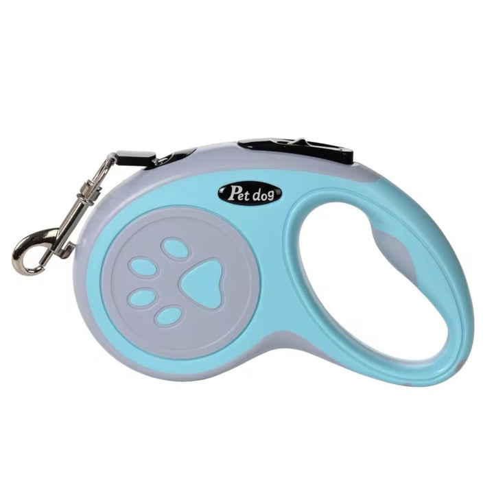 Hundeleine 5 m – Ausziehbare Rollleine mit Einhand-Bremse &amp; Komfortgriff (Hellblau), Hellblau