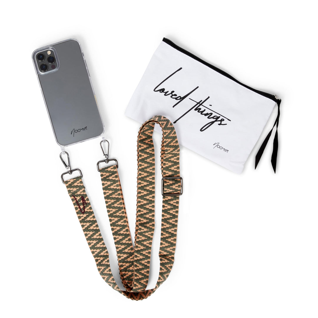 NOOMYA® Premium Fashion Handykette | Set Handyhülle iPhone 14 Plus &amp; Handyband Thyme to Shine | Hand