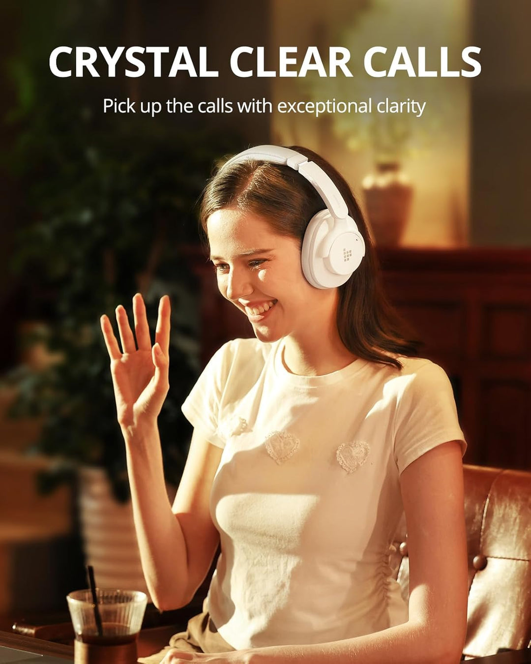 Tronsmart Q20S Hybrid Noise Cancelling Kopfhoerer Kabellos, Over Ear Kopfhörer mit Mikrofon, Hi-Res-