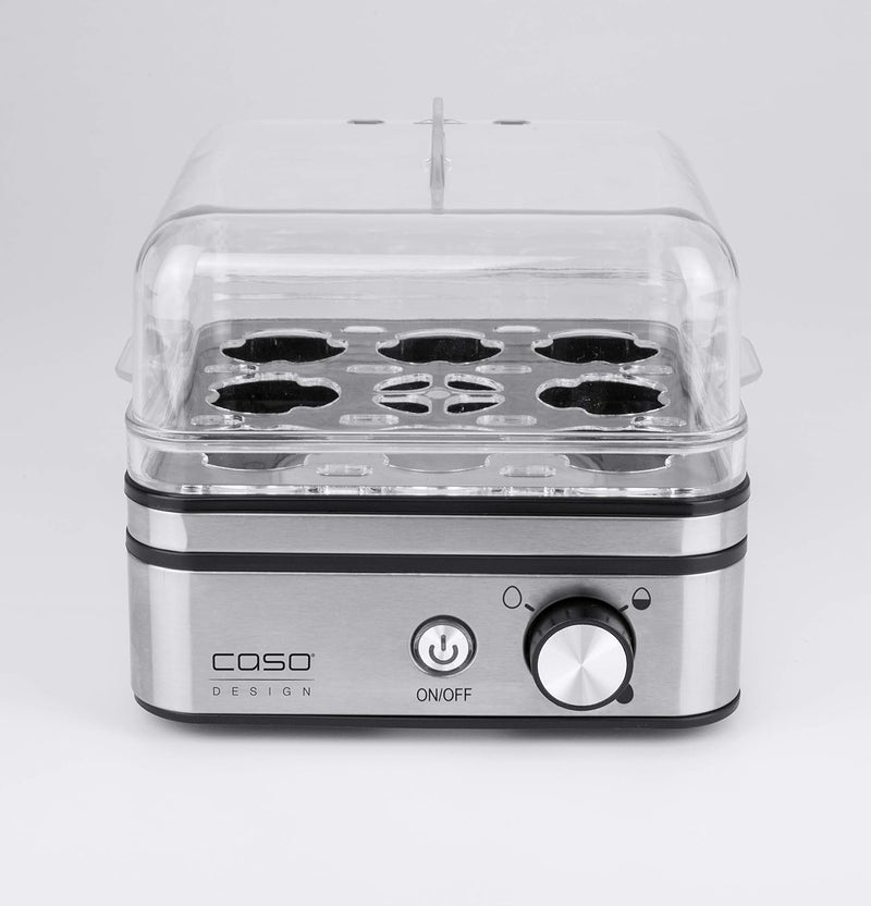CASO E 9 - Design Eierkocher, elektronischer Eierkocher für bis zu 8 Eier, herausnehmbarer Eiträger,