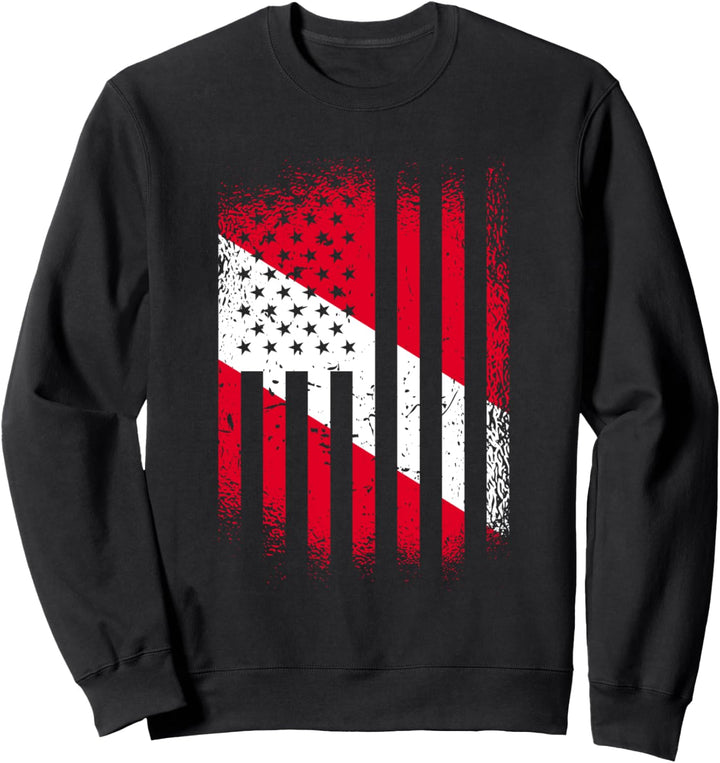 Taucher unten Flagge Amerikanische Flagge Scuba Diver Sweatshirt