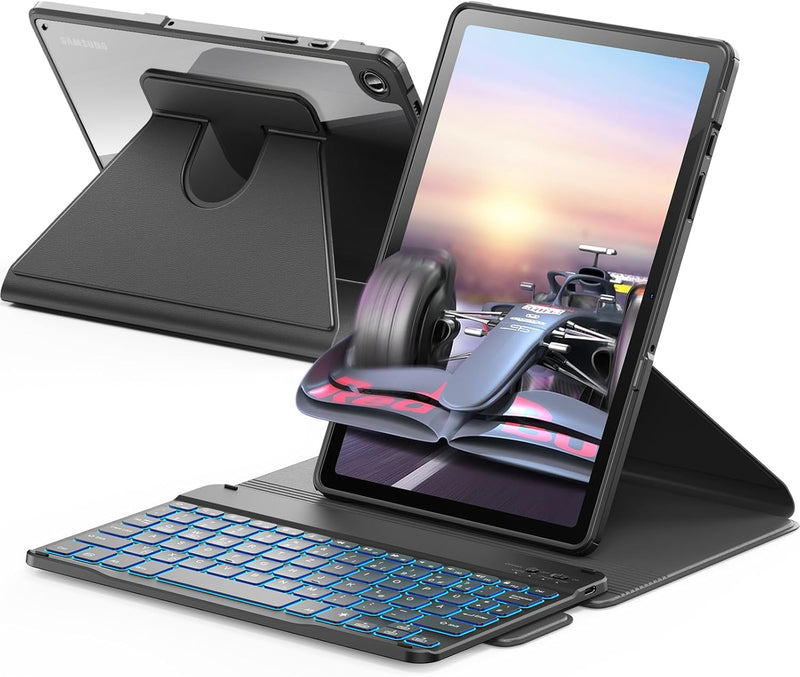 INFILAND Tastatur Hülle für Samsung Galaxy Tab A9+ Plus 11 Zoll 2023 Modell (SM-X210/X216/X218) mit