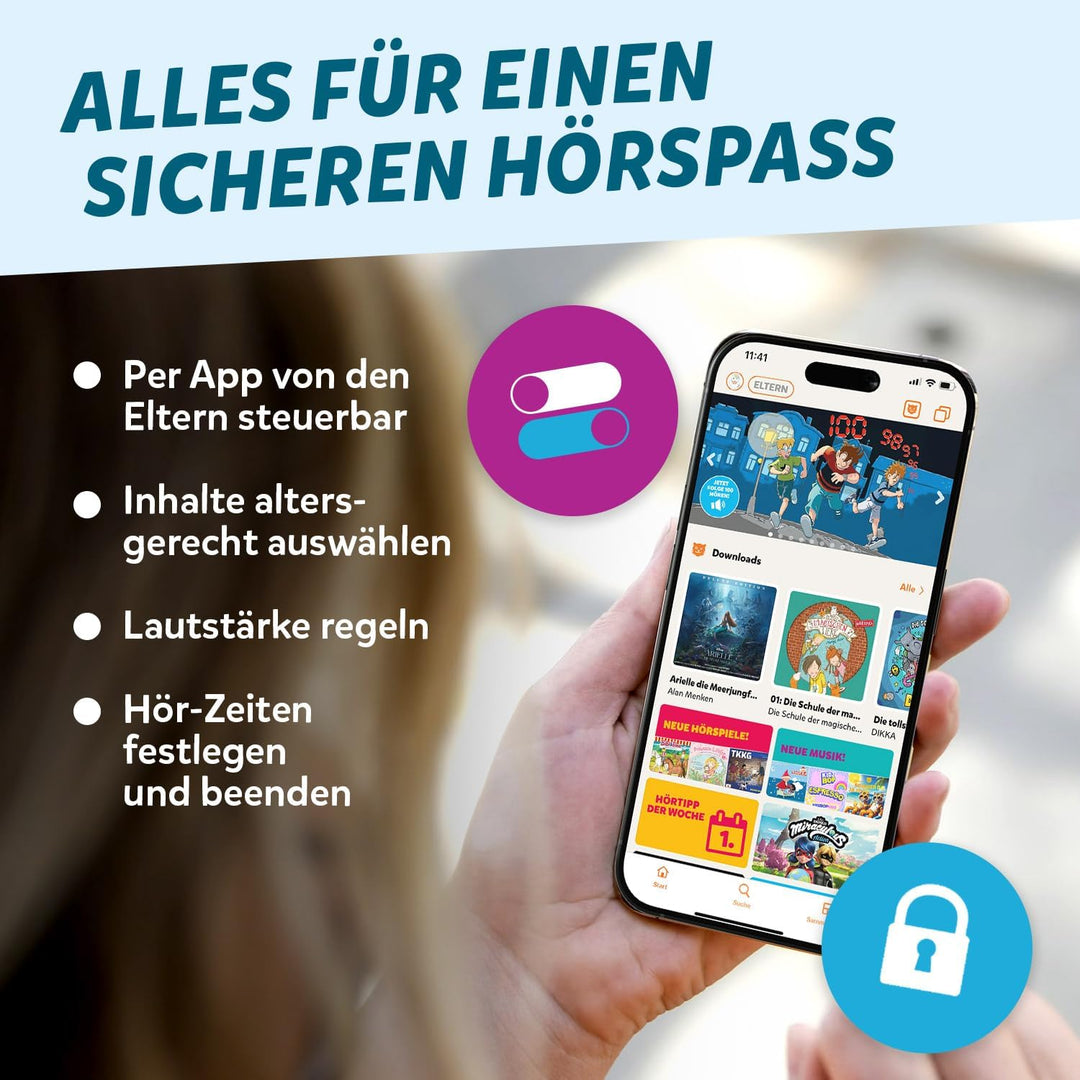 tigermedia tigerbox Touch Plus grau mit extra Langer Akkulaufzeit und Bluetooth Kopfhöreranschluss,