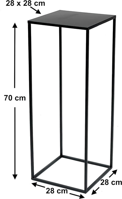 DanDiBo Blumenhocker Metall Schwarz Eckig 70-50 cm Blumenständer Beistelltisch 96315 Blumensäule Mod