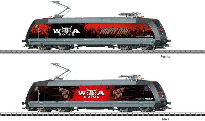 Märklin 39476 Elektrolokomotive BR 101 W:O:A Wacken Design Spur H0 – Sammler Lok für Hard Rock &amp; Met