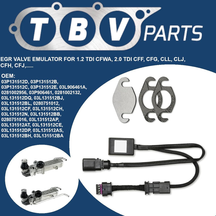 TBVPARTS Kit Ringmutter Ventil AGR 03L131512BB 03L131527AX Kompatibel Für Cffa Motor 2.0 Tdi A3 Shar