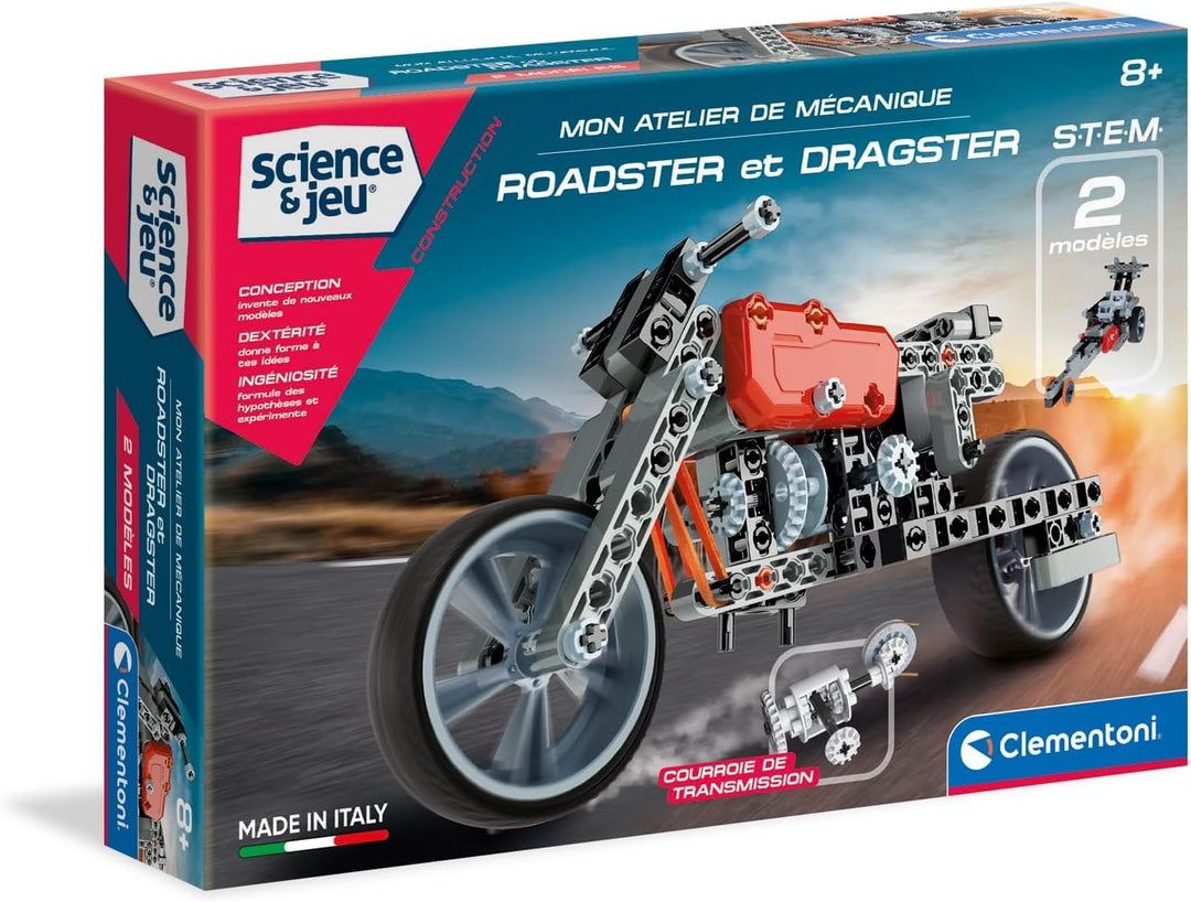 Clementoni – 52216-atelier Mechanische – Roadster & Dragster-jeu Wissenschaftliche