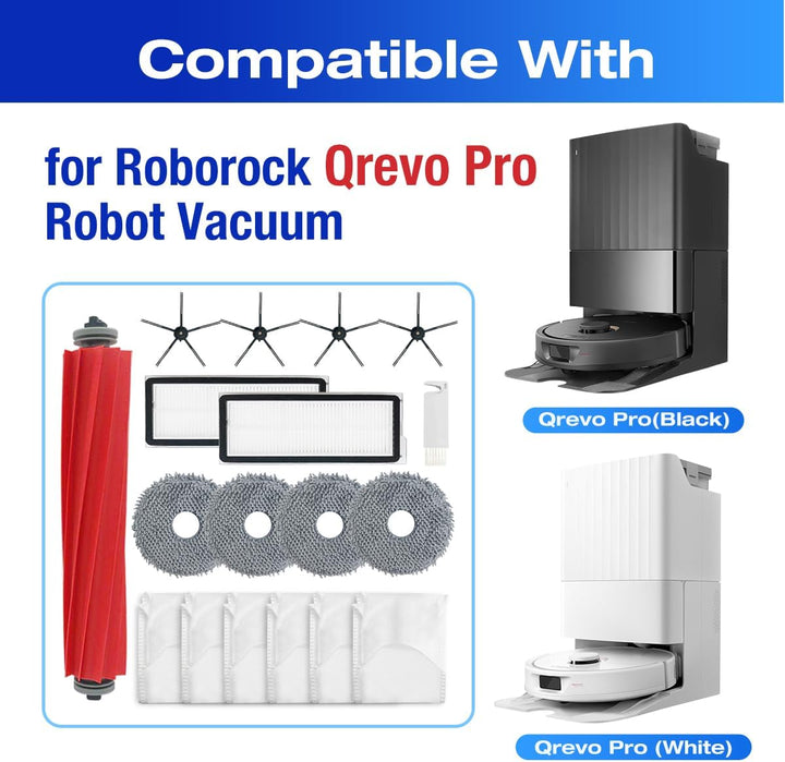 HomeTimes Ersatzteile für Roborock Qrevo Pro für Q revo Maxv Saugroboter Zubehör mit 1 Gummibürsten