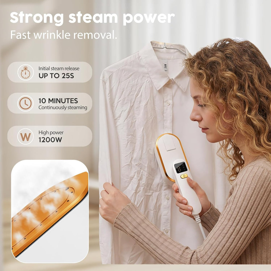 Droyek Portable Travel Steamer for Clothes, 1200W Powerful 2 In 1 Steamer & Iron,10s Fast Heat,4 Mod