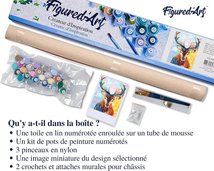 Figured'Art Malen Nach Zahlen Erwachsene Mit Rahmen Zelten am Fluss - Paint by Numbers Basteln DIY B