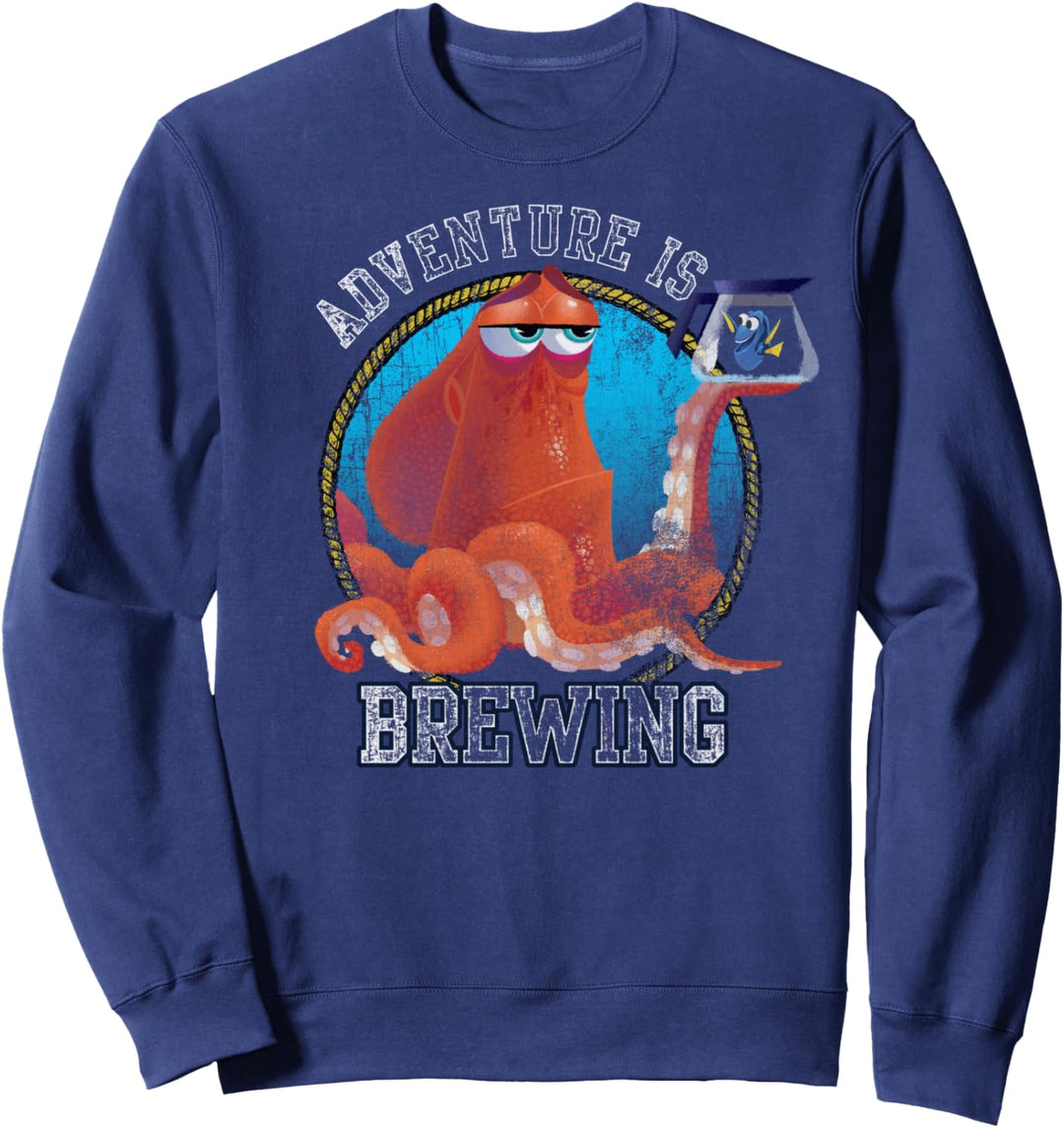 Disney Pixar Finding Dory Hank Faded Adventure Brew Text Sweatshirt