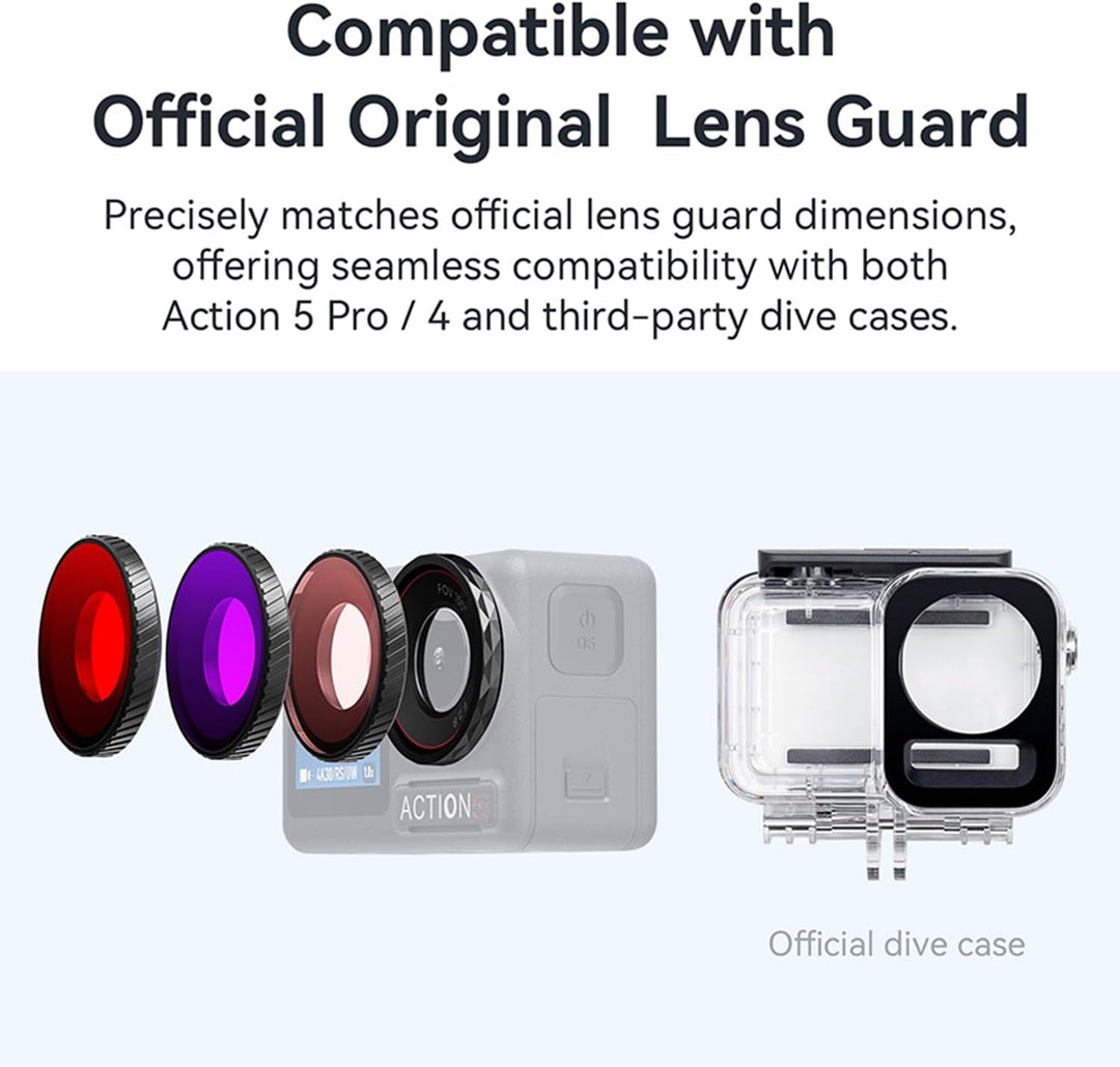 Wasserdichter Tauchfilter, Schutzobjektivfilter für DJI Osmo Action 5 Pro/Action 4 Sportkamera, Anti