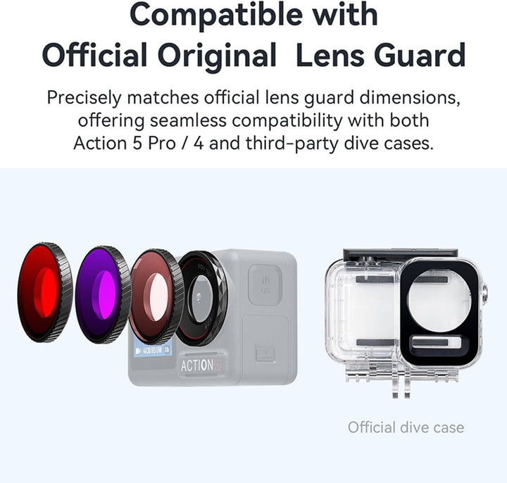 Wasserdichter Tauchfilter, Schutzobjektivfilter für DJI Osmo Action 5 Pro/Action 4 Sportkamera, Anti