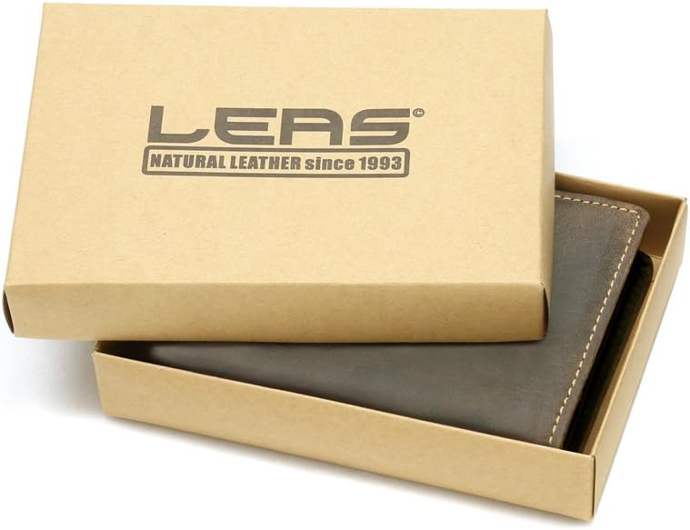 LEAS Biker-Kombibörse mit Riegel und Chrom-Kette Box Echt-Leder, braun Vintage-Collection''