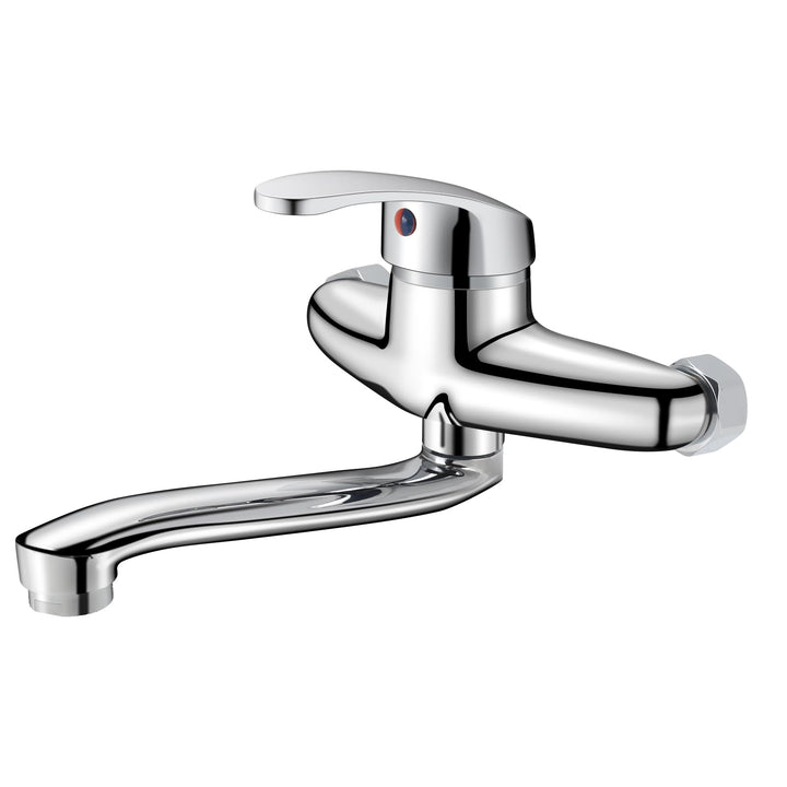 Wasserhahn Wandmontage 20cm 360° Drehbar Wasserhahn Küche Kalt und Heiss Einhebelmischer Mischbatter