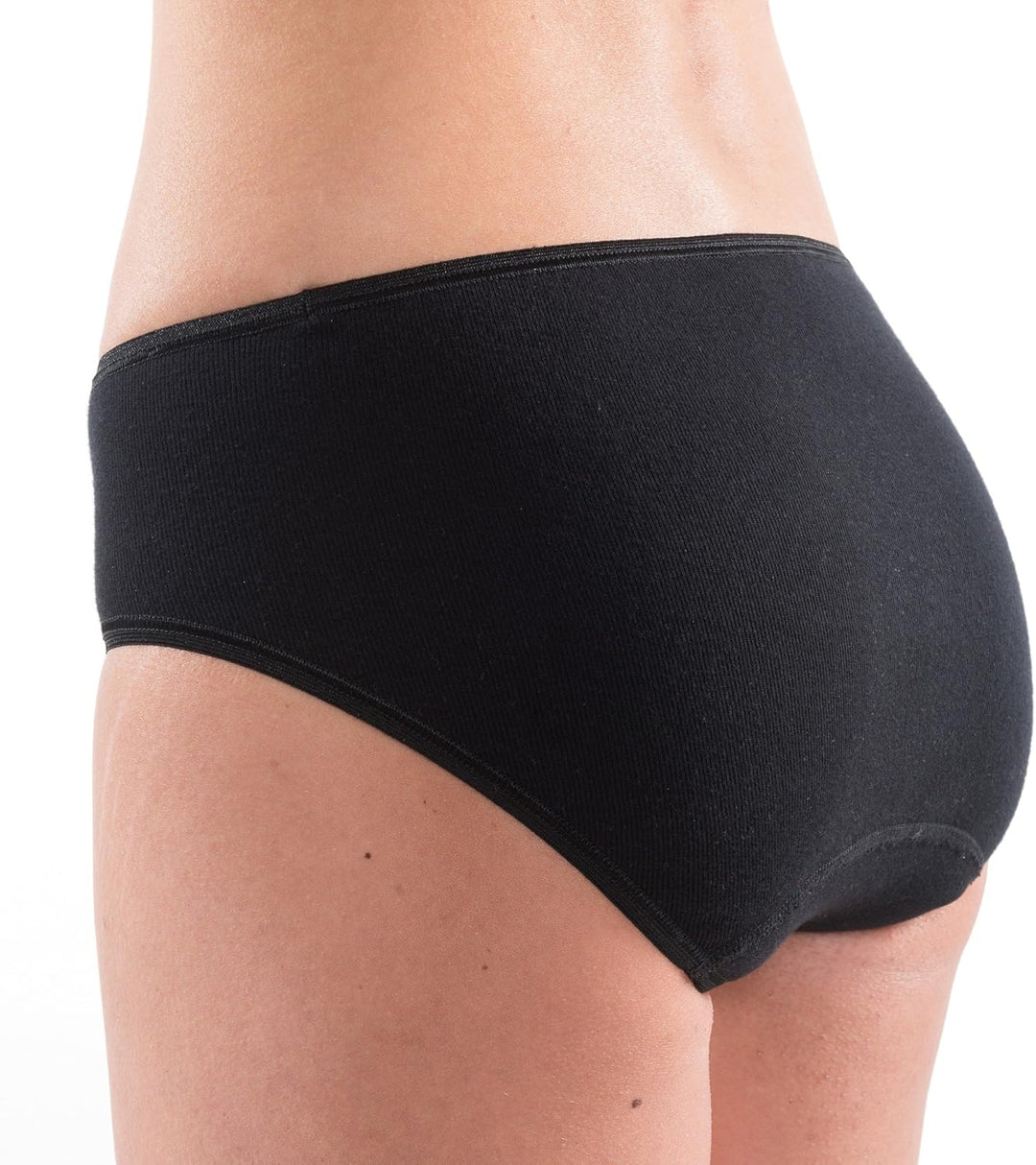 HERMKO 1031 Damen Midi-Slip Bio-Baumwolle 4er Pack (Weitere Farben) 36-38 Schwarz, 36-38 Schwarz