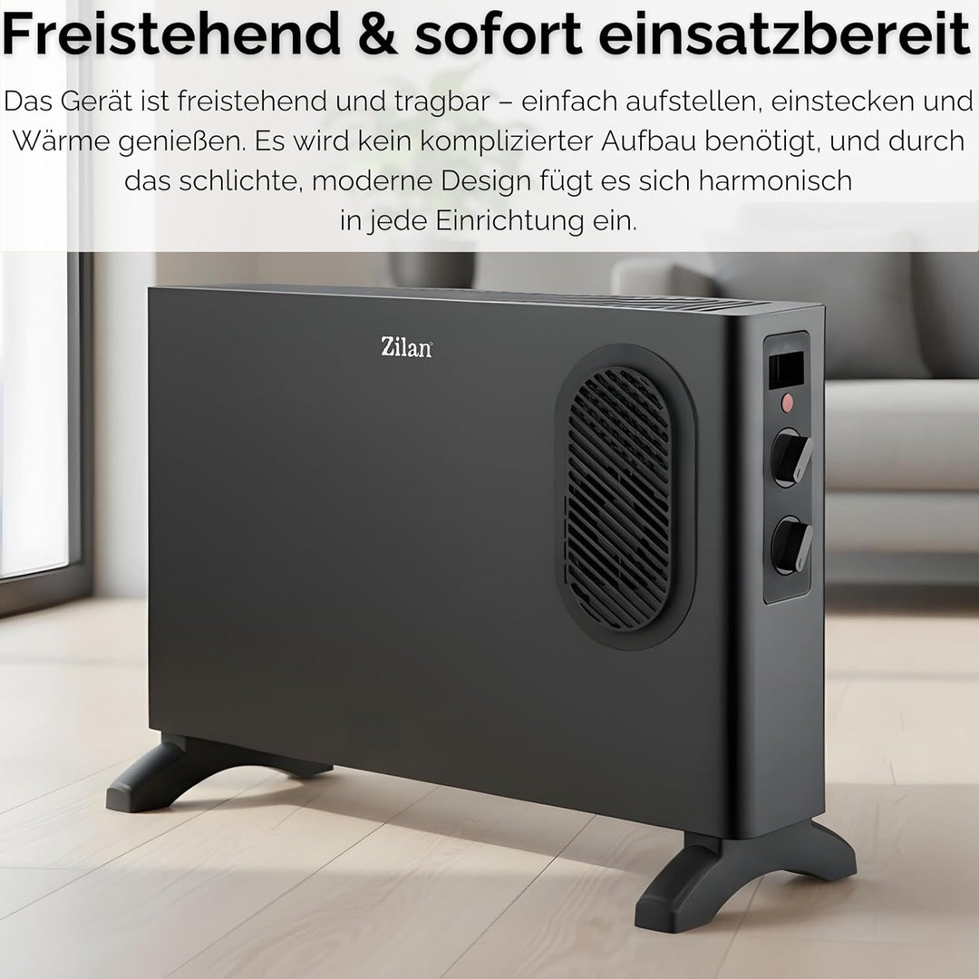 Konvektor Heizung elektrisch mit Heizlüfter - Elektroheizung mit Gebläse - separat zuschaltbarer Hei