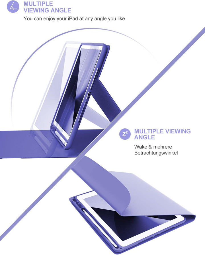IVEOPPE Tastatur Hülle Kompatibel mit iPad 9.Gen/ 8.Gen/ 7. Generation 10,2 Zoll (2021/2020/2019),QW