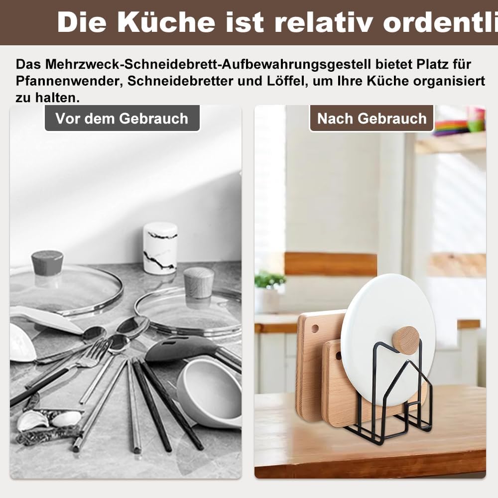 LIMITADA Schneidebrett Rack Schneidebrettständer Schwarz Schneidebrett Halter Ständer Schneidebrett