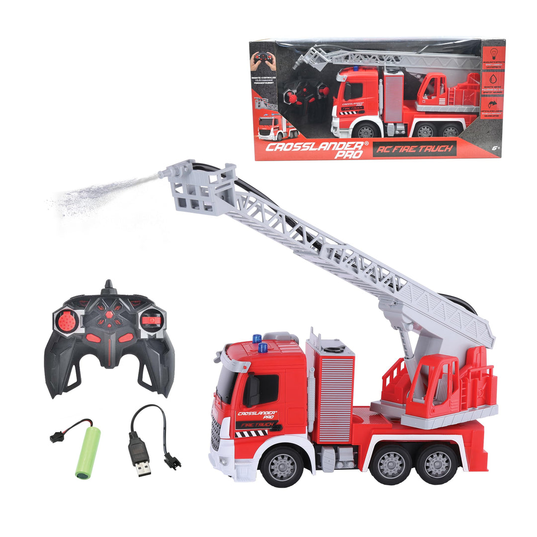 Lexibook RCP20 Crosslander pro, RC Fire Truck, ferngesteuertes Feuerwehrauto, Lichteffekte, Wassersp