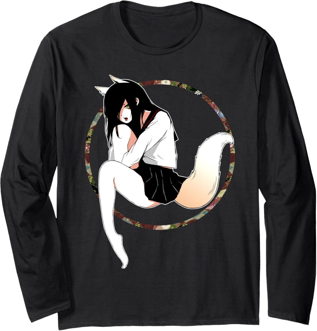 JUN-T-0005-Weiblicher Fuchs Langarmshirt