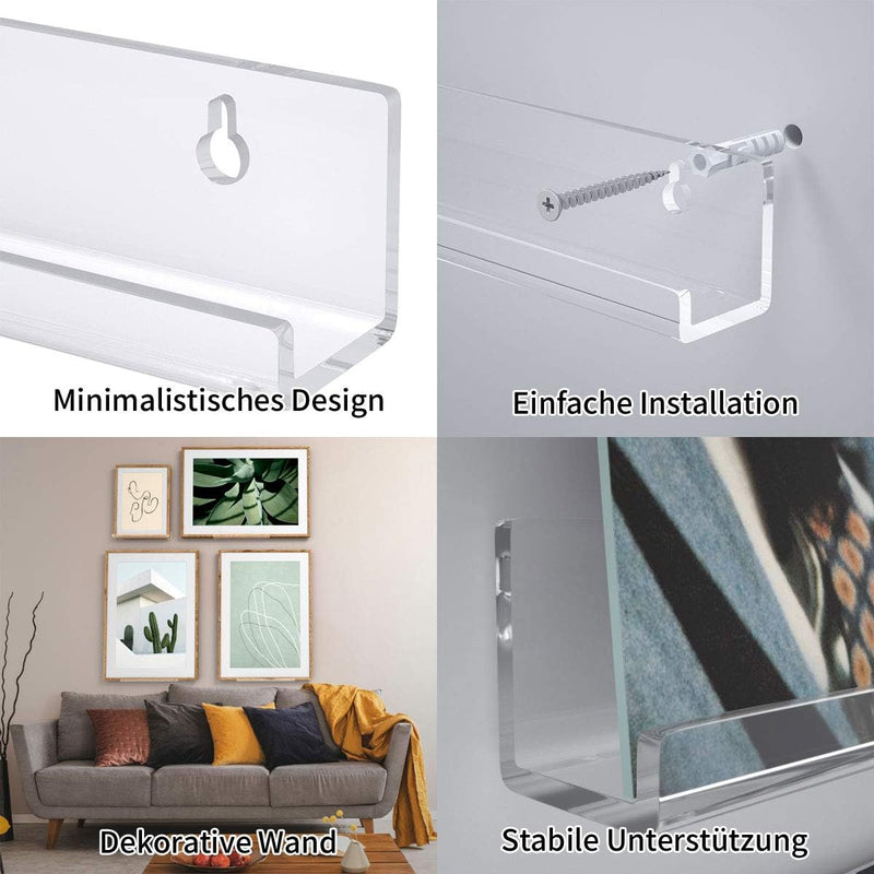 HIIMIEI Vinyl Wandhalterung 6 er für Platten und Fotos, 30,5 x 4,3 x 4,5 cm Schallplatten Wandhalter